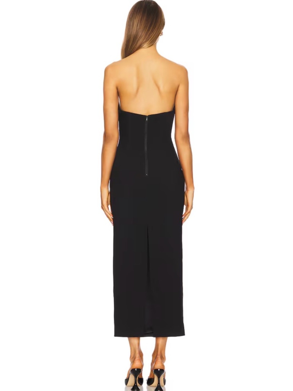 Bardot Black Strapless Midi Dress - Picture 2 of 6